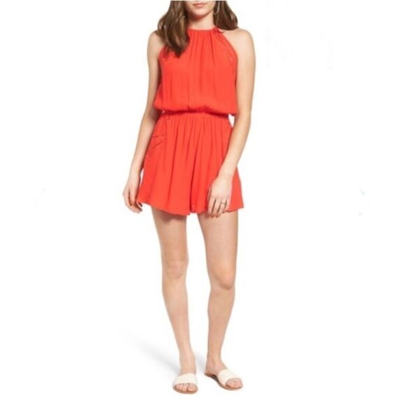 Astr Sz M Liana Romper Hot Red NWT - Picture 1 of 8